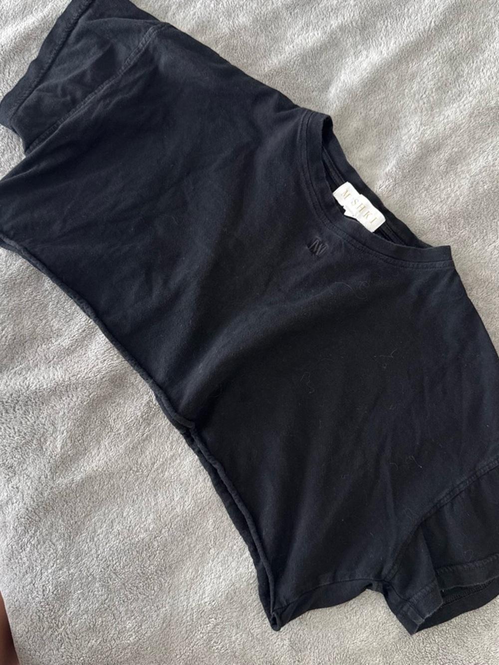 Meshki Black Cropped Tee